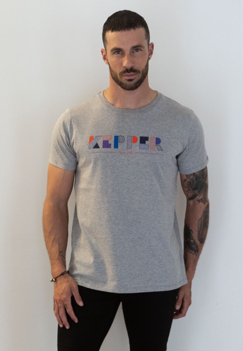 T-shirt ligne gris - KEPPER 1982 - Marque française et engagée