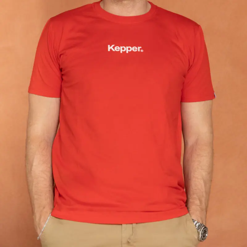 T-shirt mini letter KEPPER 1982. Couleur : rouge - Marque française et engagée