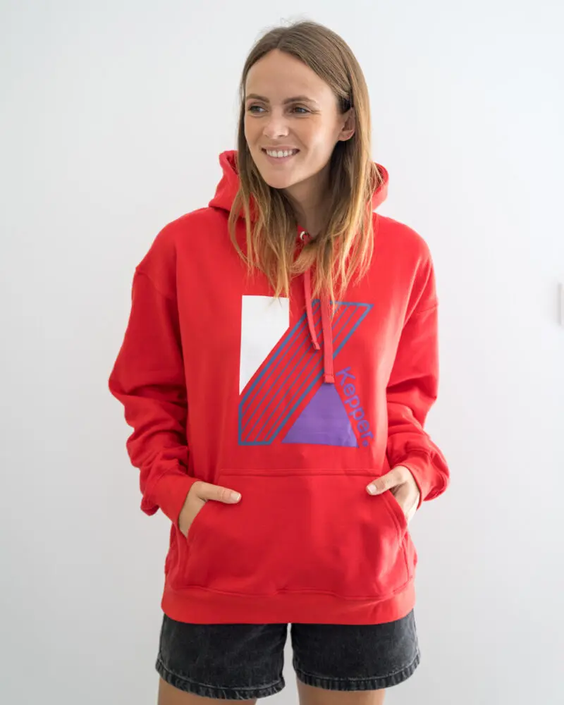 Hoodie maxi k rouge - KEPPER 1982 - Marque française et engagée